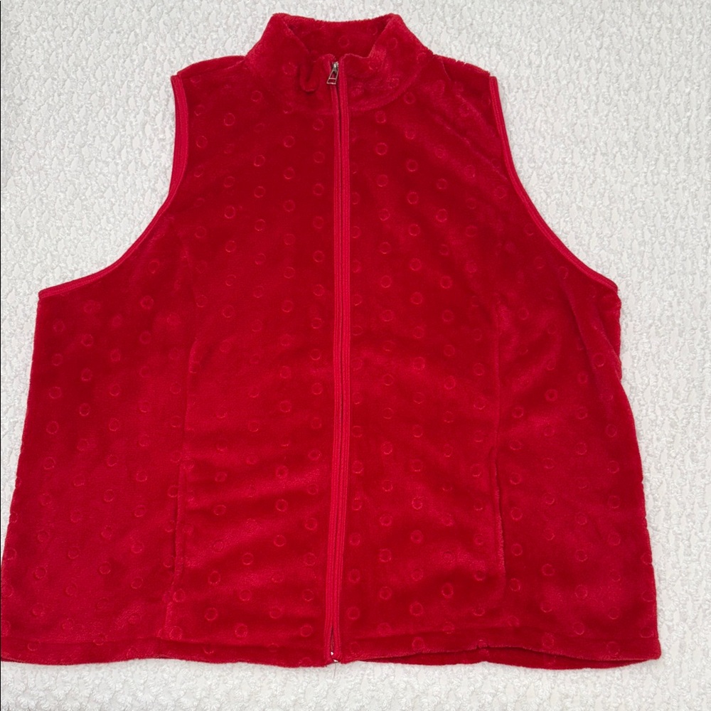 Kim Rogers Cherry Red Fleece Vest